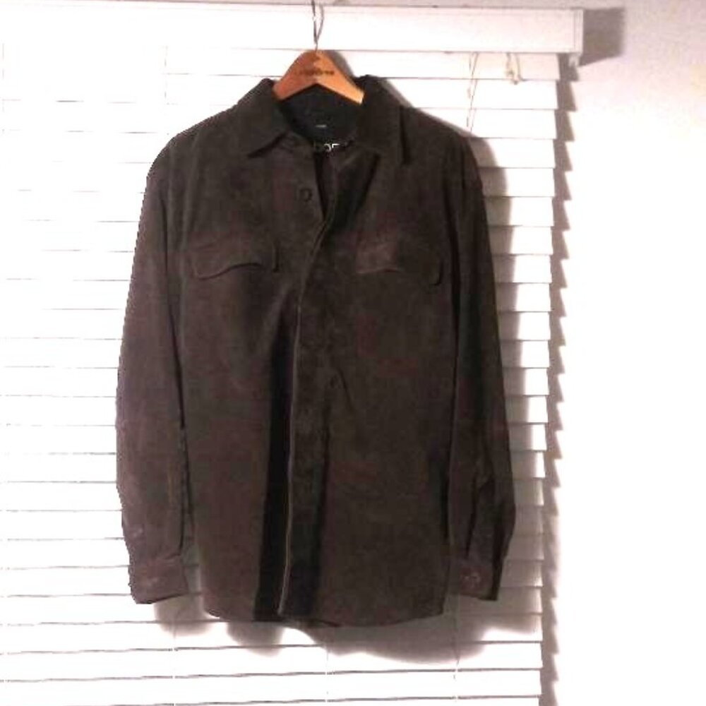 Liz Claiborne, Men's, Suede Shirt Jacket in Rich Brown